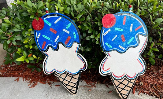fourth of July ice cream door hanger