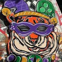 Tiger Mardi Gras Door Hanger