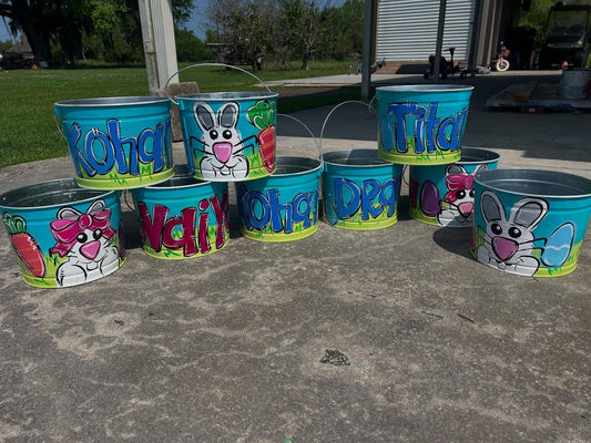 Hand Painted Easter Buckets