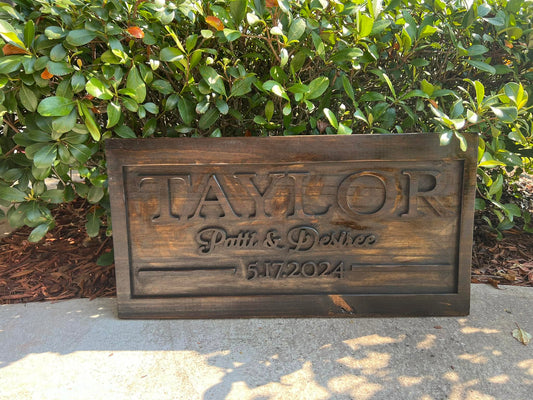 Wedding Name Plaque