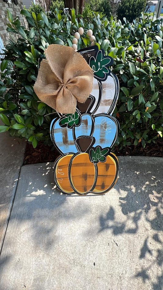 triple stack pumpkin door hanger