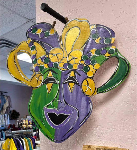 Comedy Tragedy Mardi Gras Door Hanger