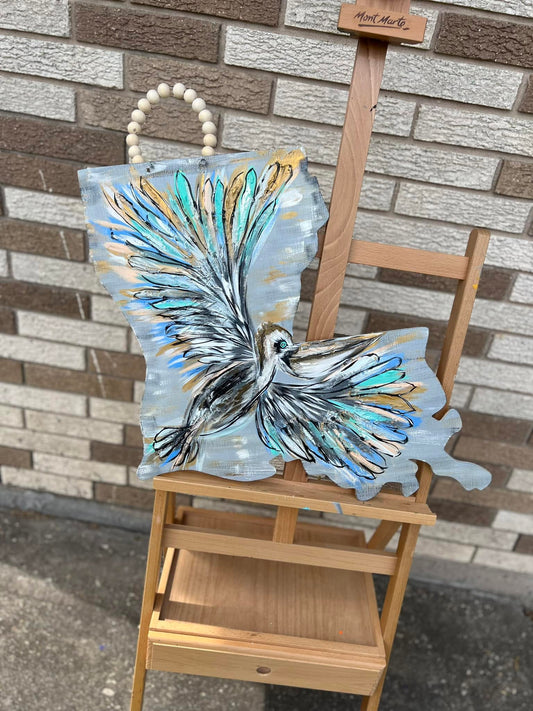 Louisiana Pelican Door Hanger