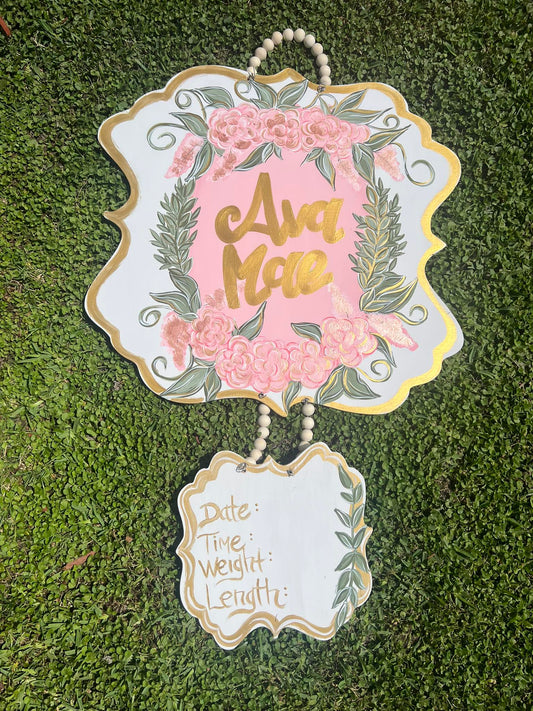 Baby Hospital Door Announcement