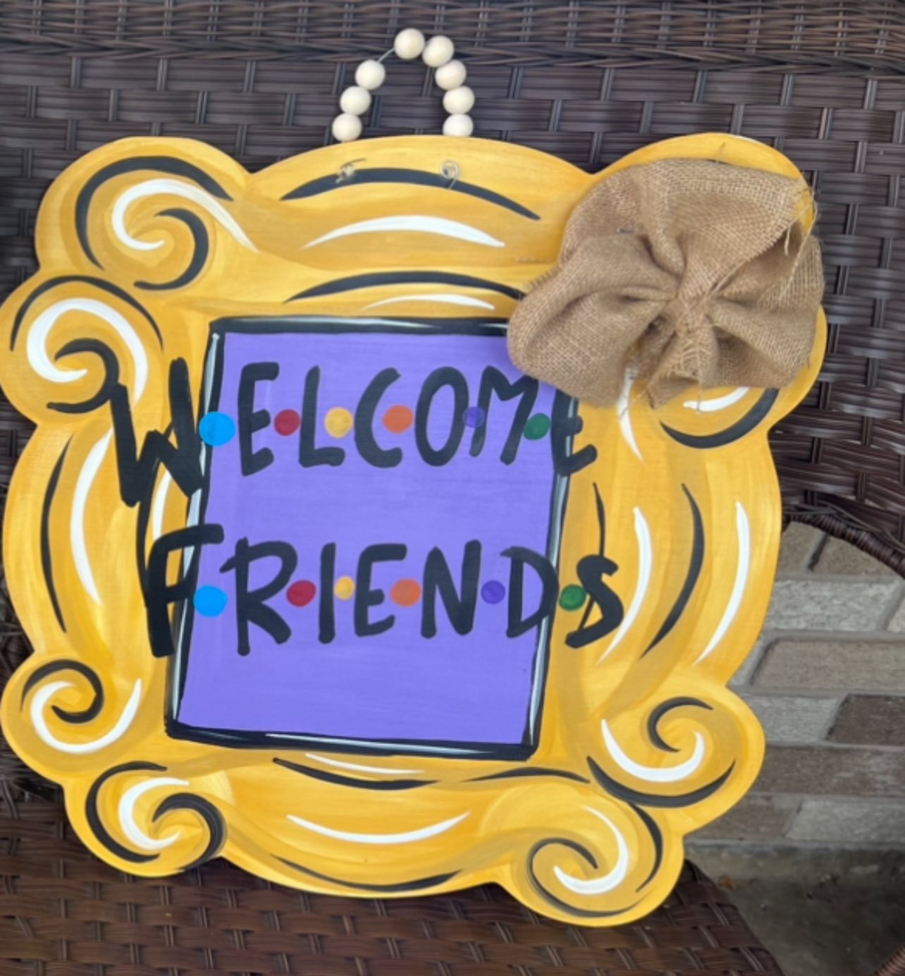 welcome friends door hanger