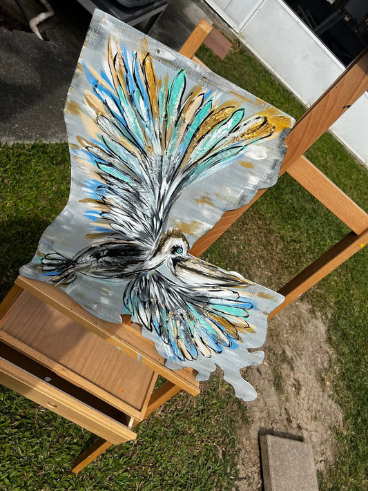 Louisiana Textured Pelican Door Hanger