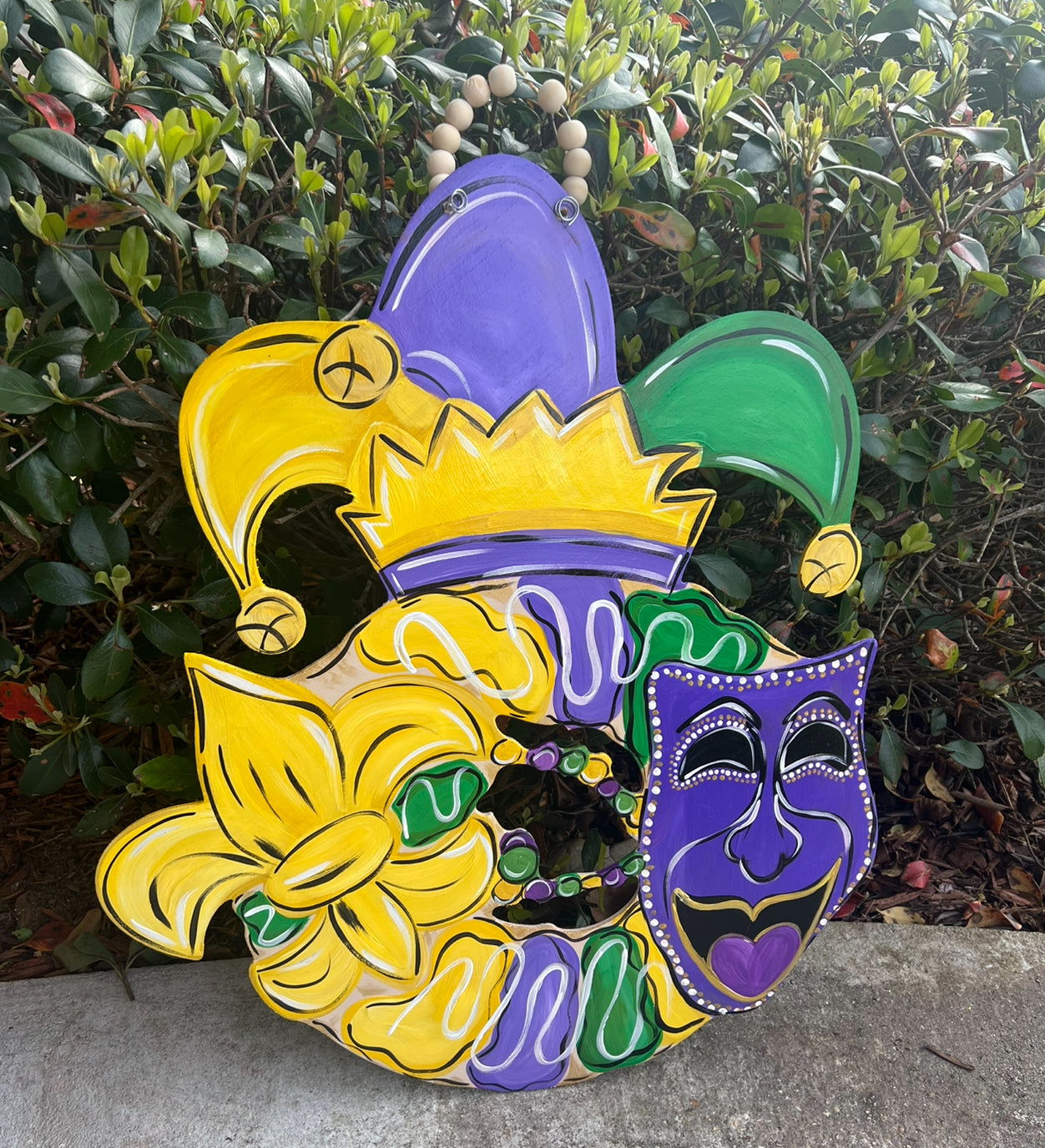 Mardi GRas Door hanger