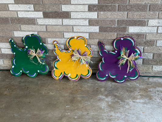 Mardi Gras Bead Dog Yard Art