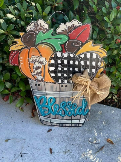 Blessed bushel door hanger