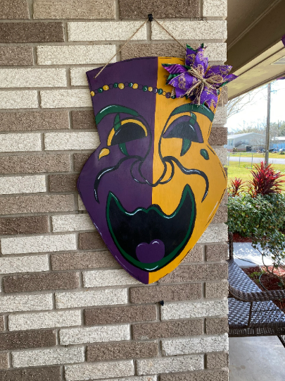 Mardi Gras Comedy Door Hanger