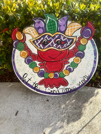 Mardi Gras Crawfish Door Hanger