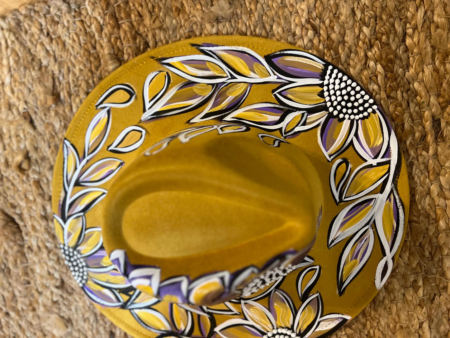 purple and gold hand painted fedora